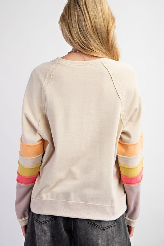 Malia Color Block Sleeve Sweatshirt