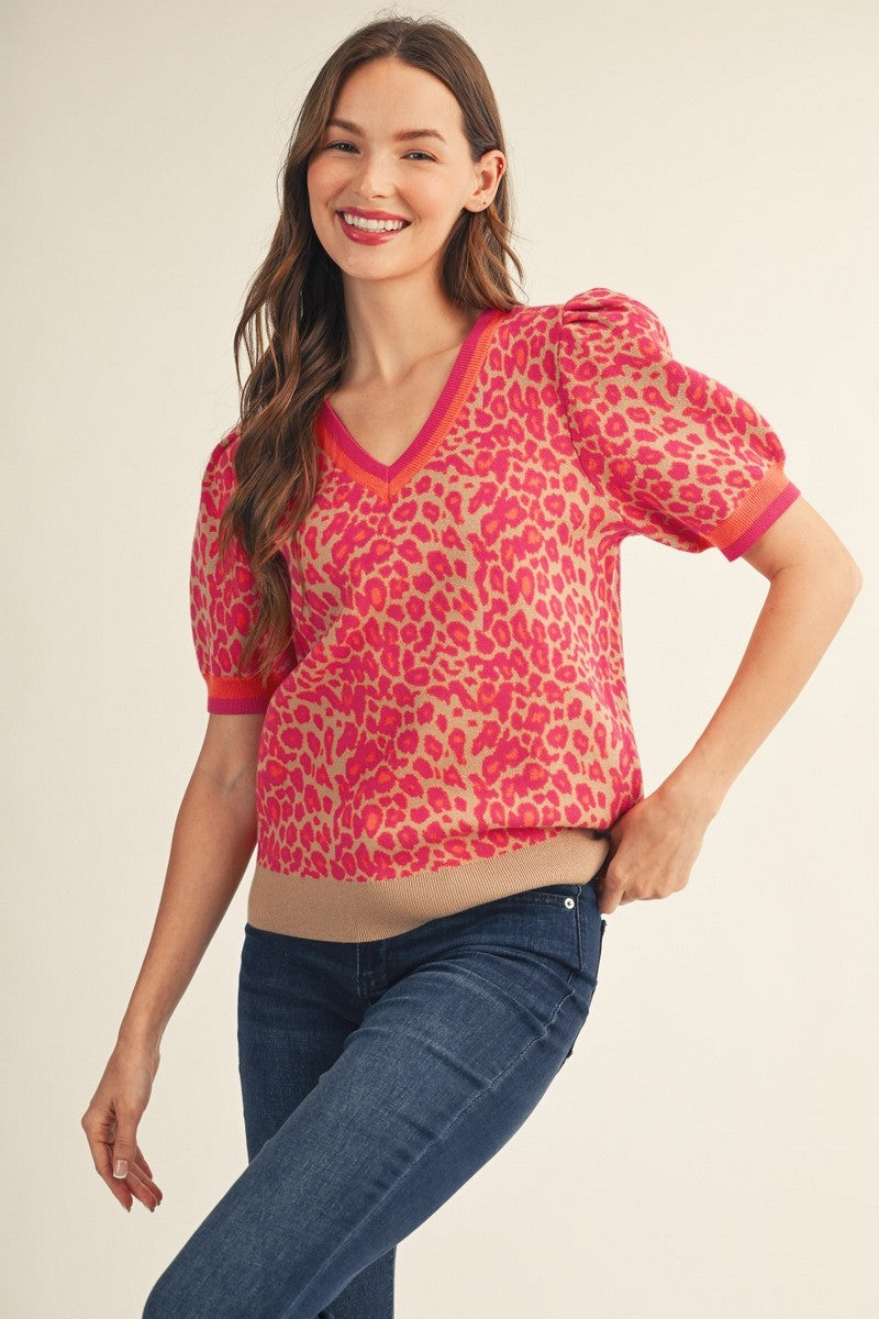 Marcella Leopard Jacquard Sweater