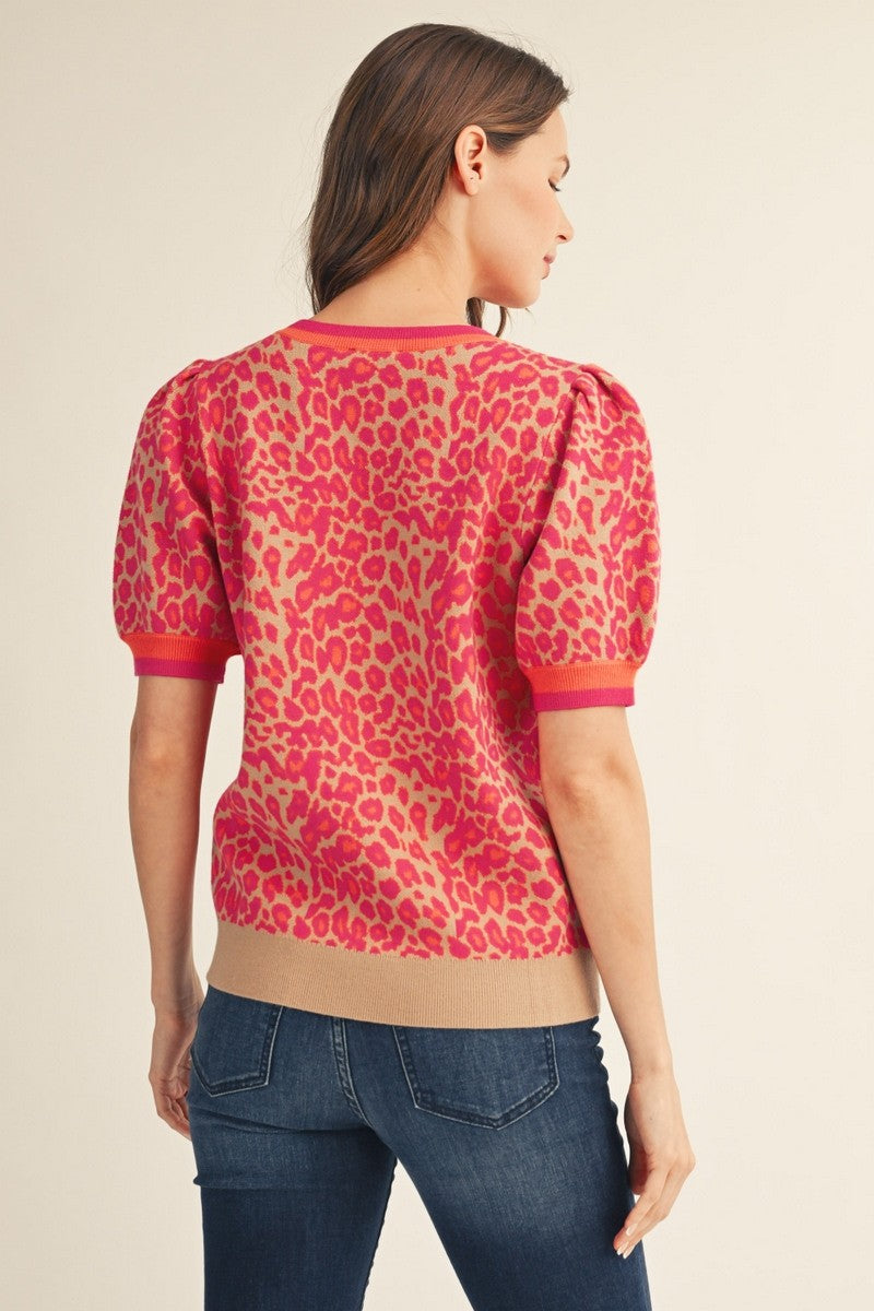 Marcella Leopard Jacquard Sweater