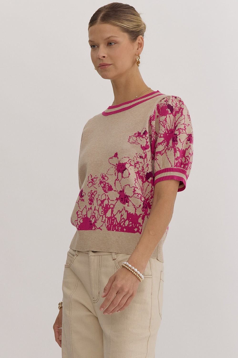 Maren Floral Puff Sweater