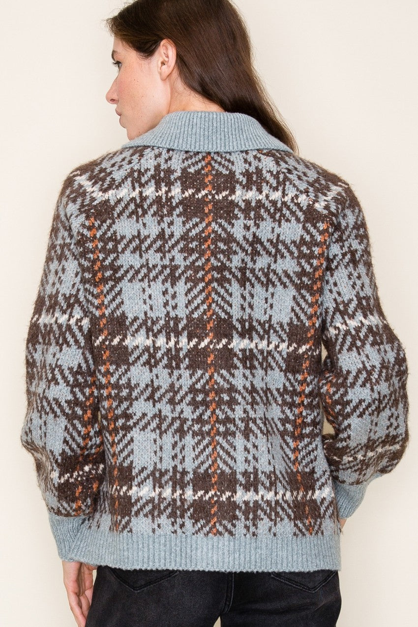 Margaret Plaid Sweater Jacket