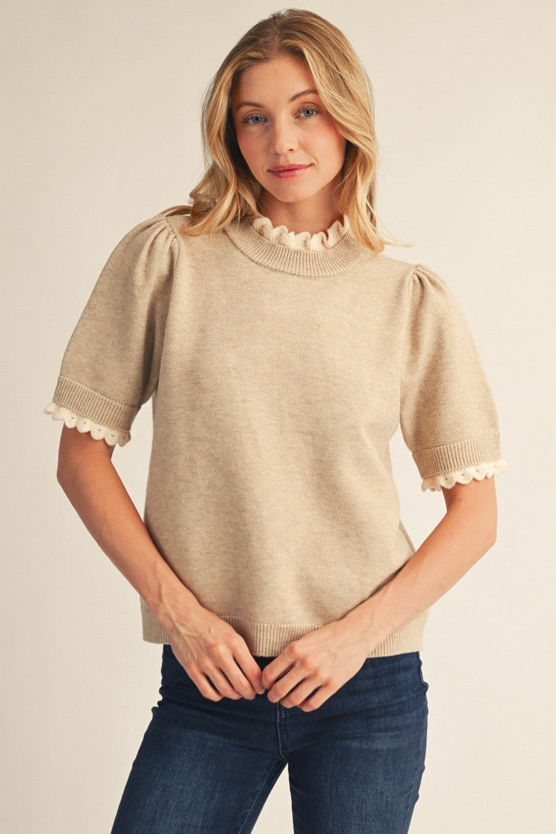 Marilyn Contrast Ruffle Sweater