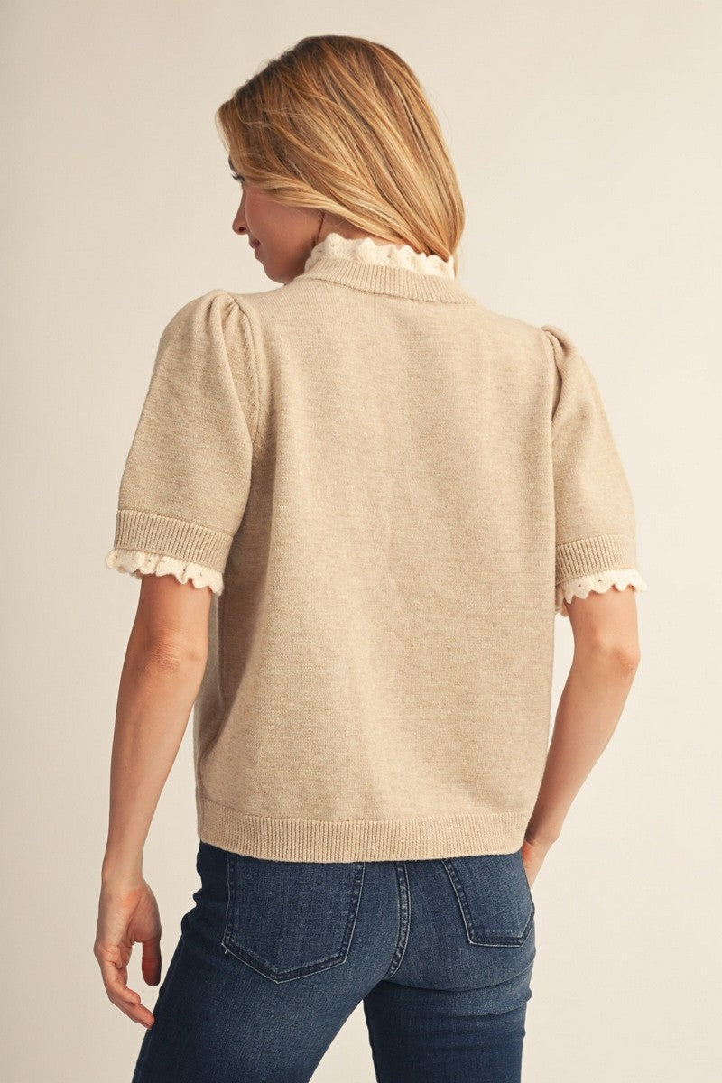 Marilyn Contrast Ruffle Sweater