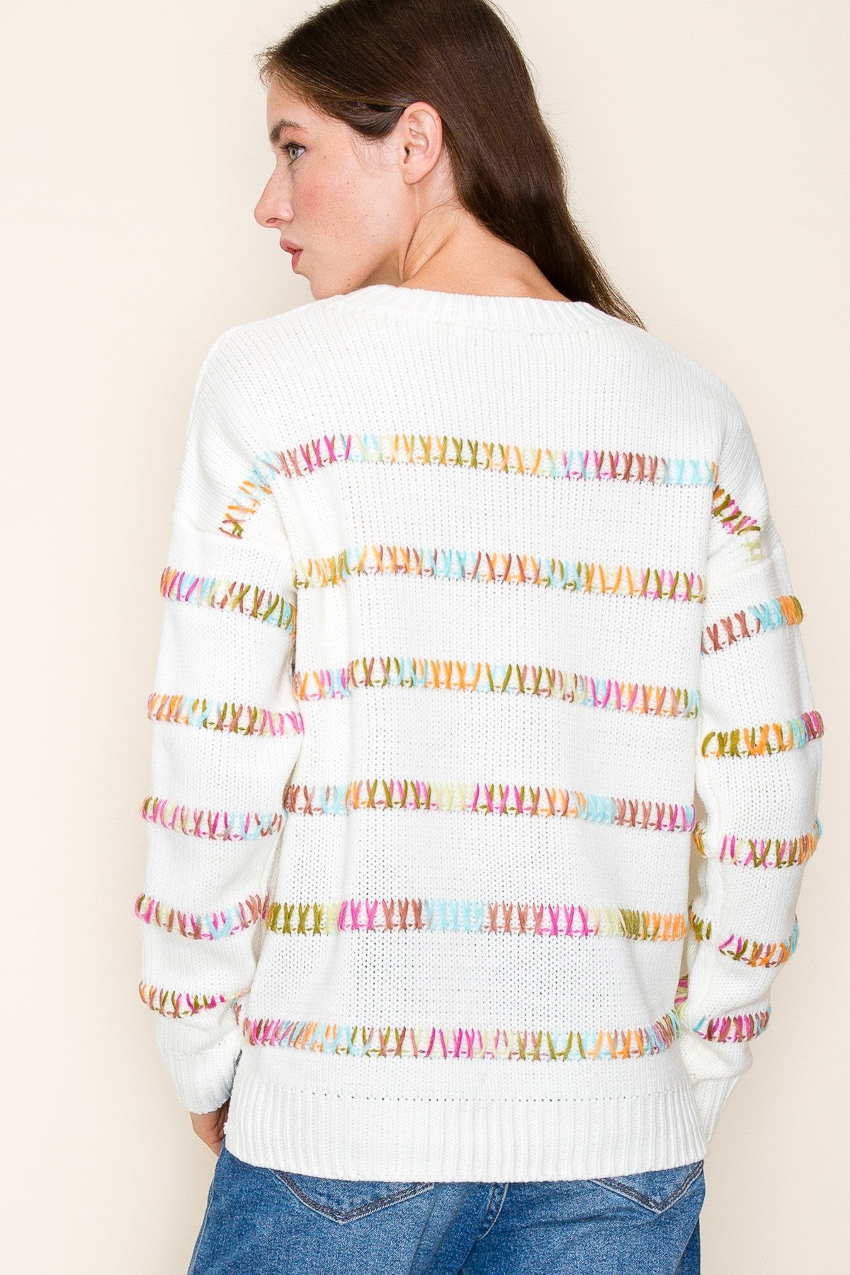 Mary Multicolor Stitch Sweater