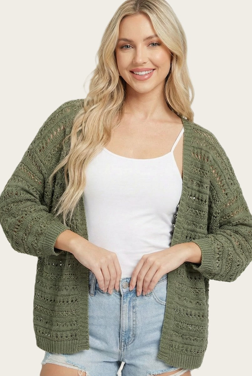 Mirella Open Front Crochet Cardigan