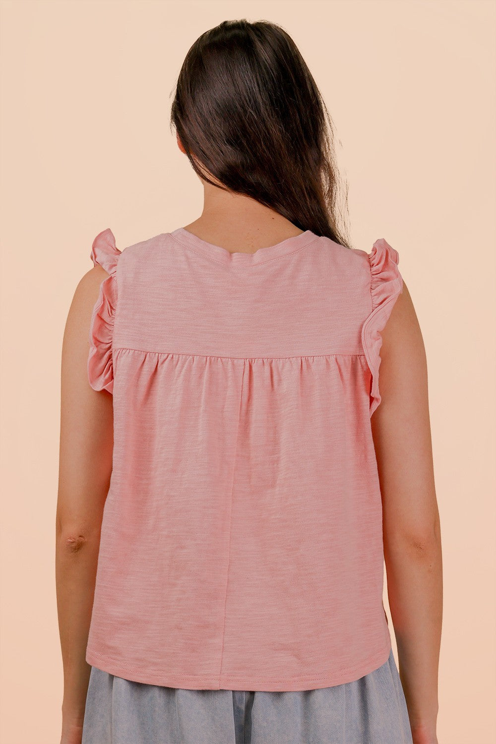 Mona Sleeveless Ruffle Top