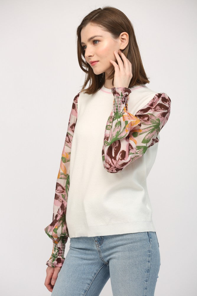 Nadia Contrast Sleeve Sweater