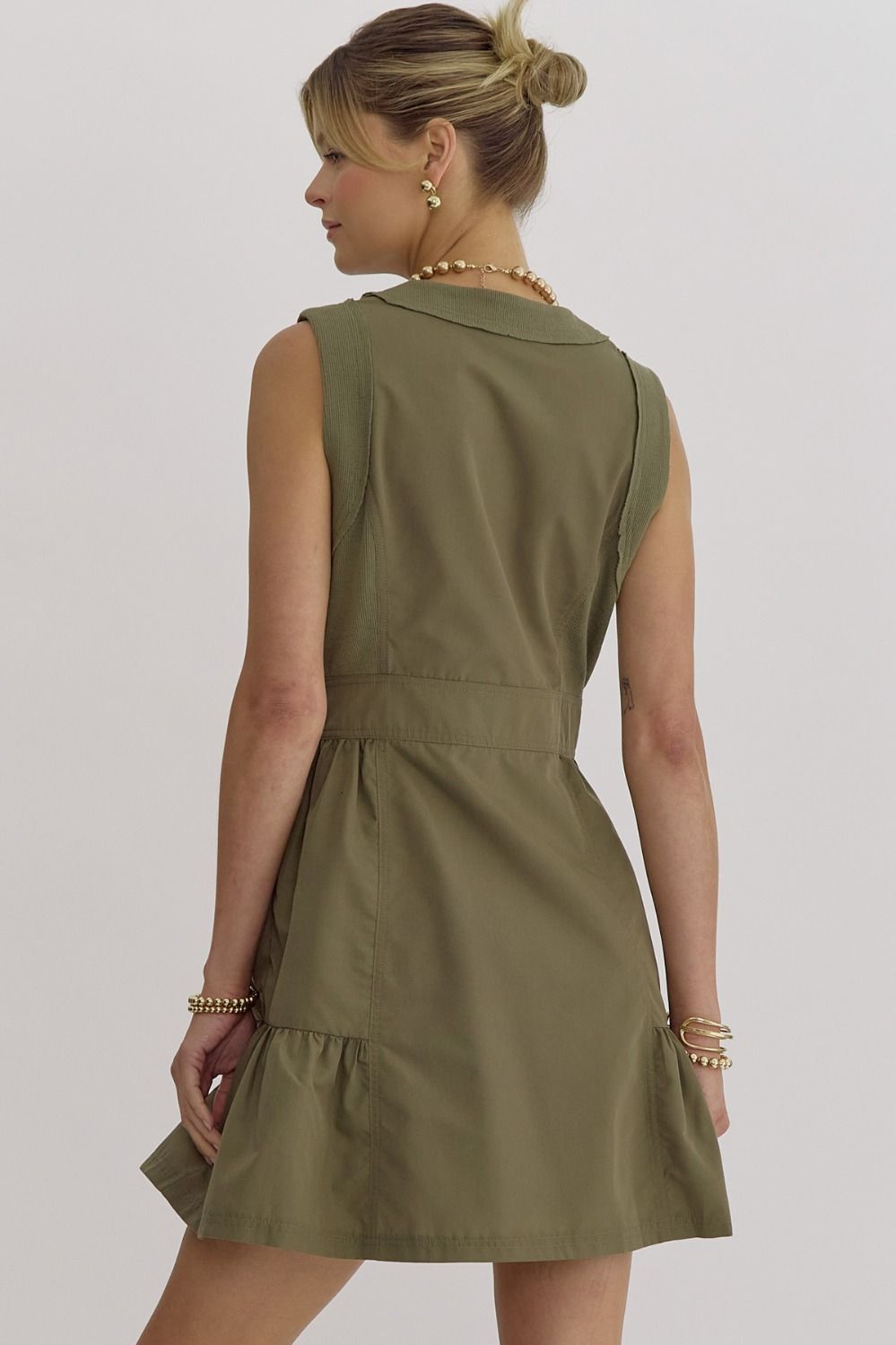 Natalie Sleeveless Zipper Utility Dress