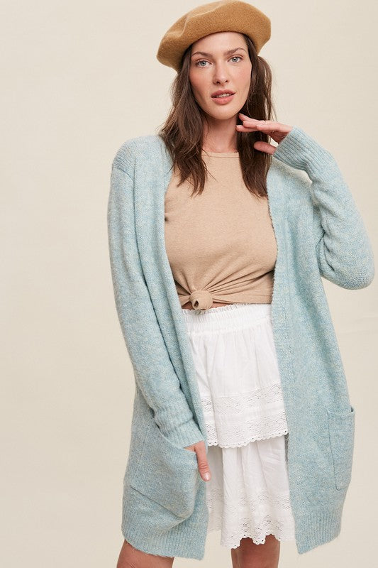 Nina Heathered Open Cardigan