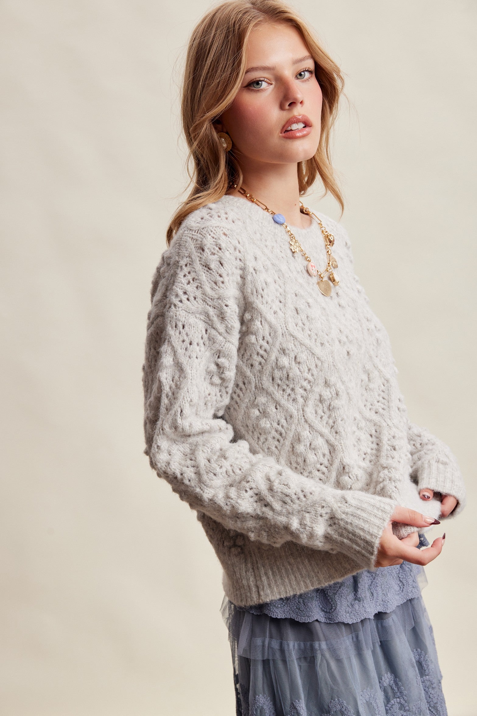 Noelle Textured Pointelle Sweater