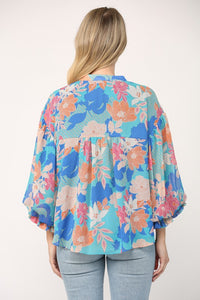 Nyra Floral Balloon Sleeve Top FINAL SALE