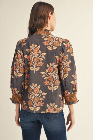 Octavia Floral Smocked Top