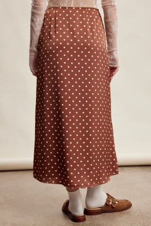 Paloma Satin Polka Dot Skirt