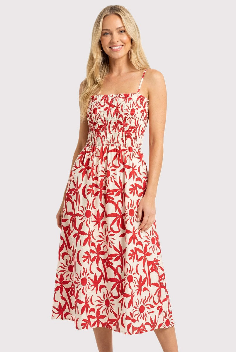 Parker Printed Smocked Midi Dress