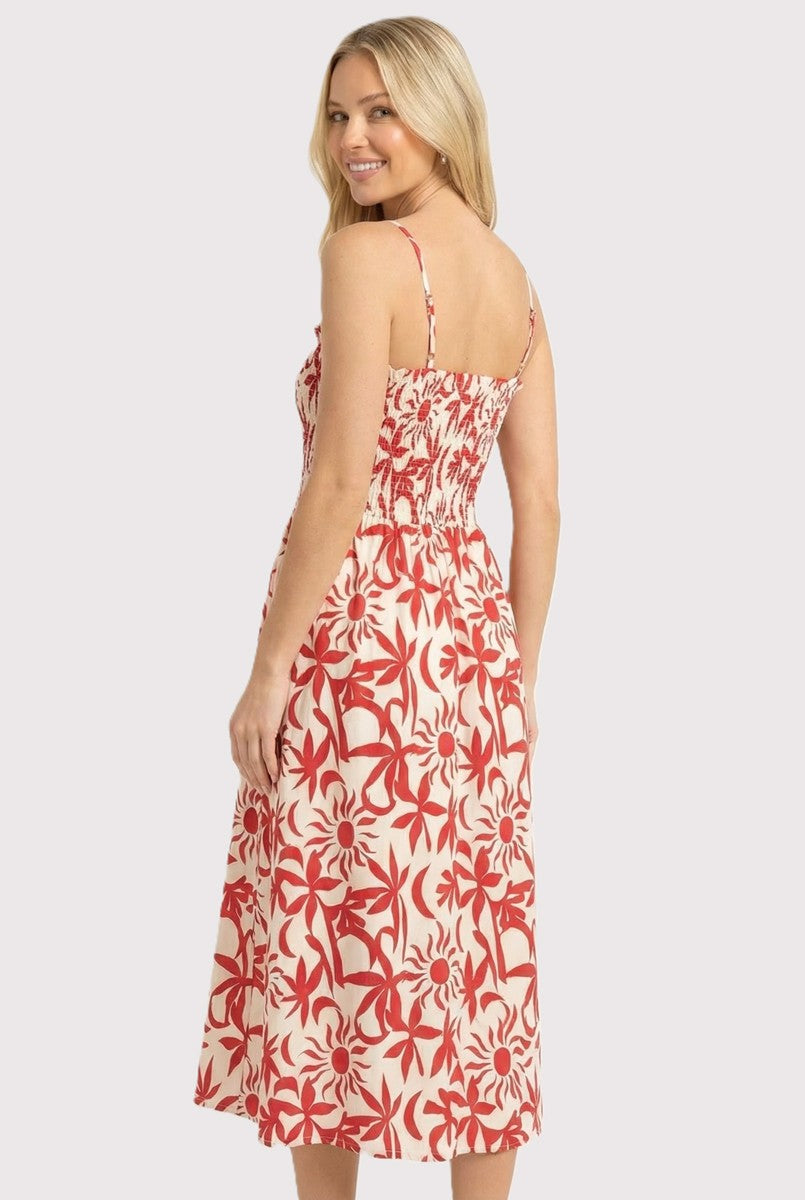 Parker Printed Smocked Midi Dress