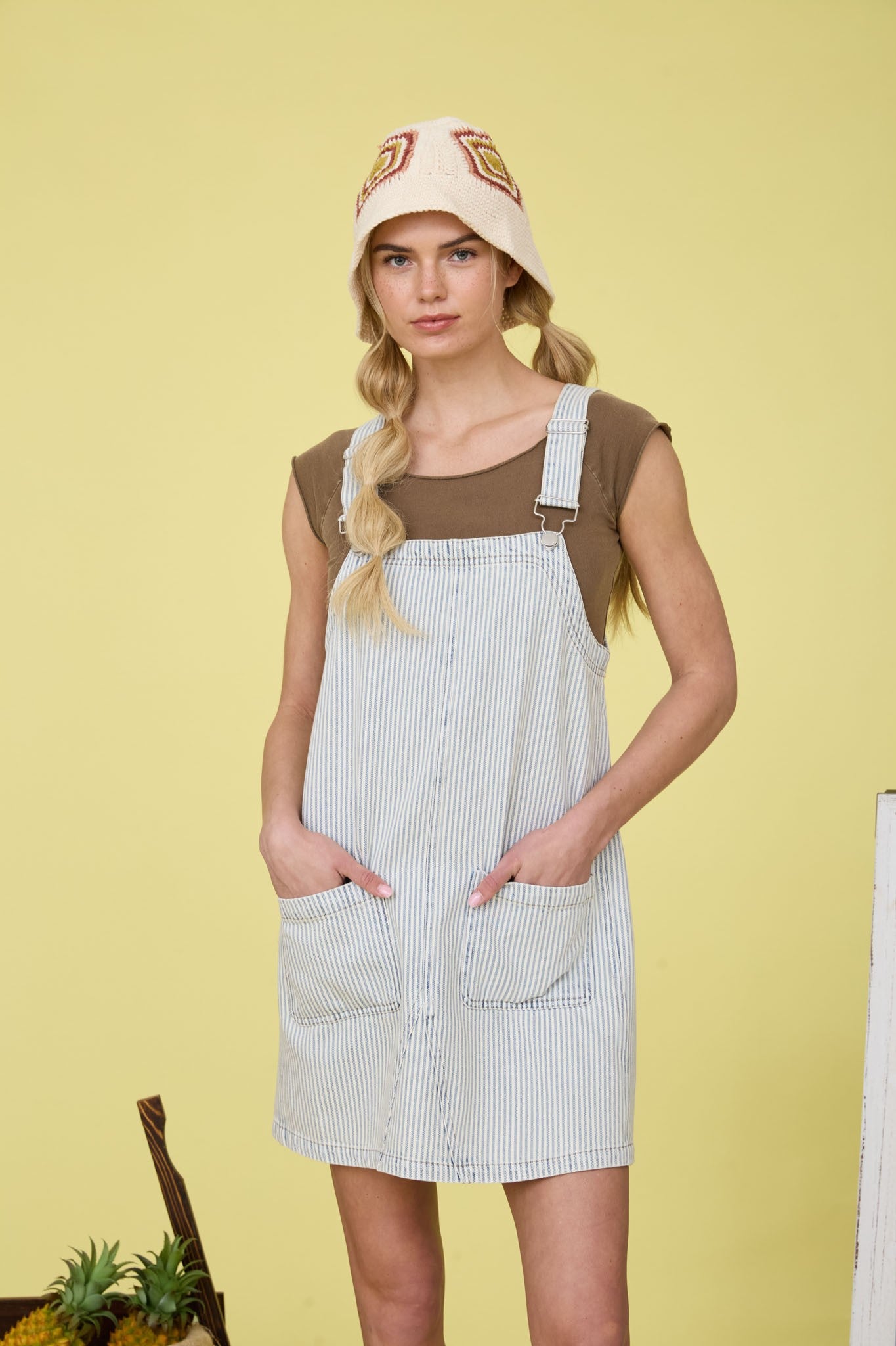 Patrice Striped Overall Dress