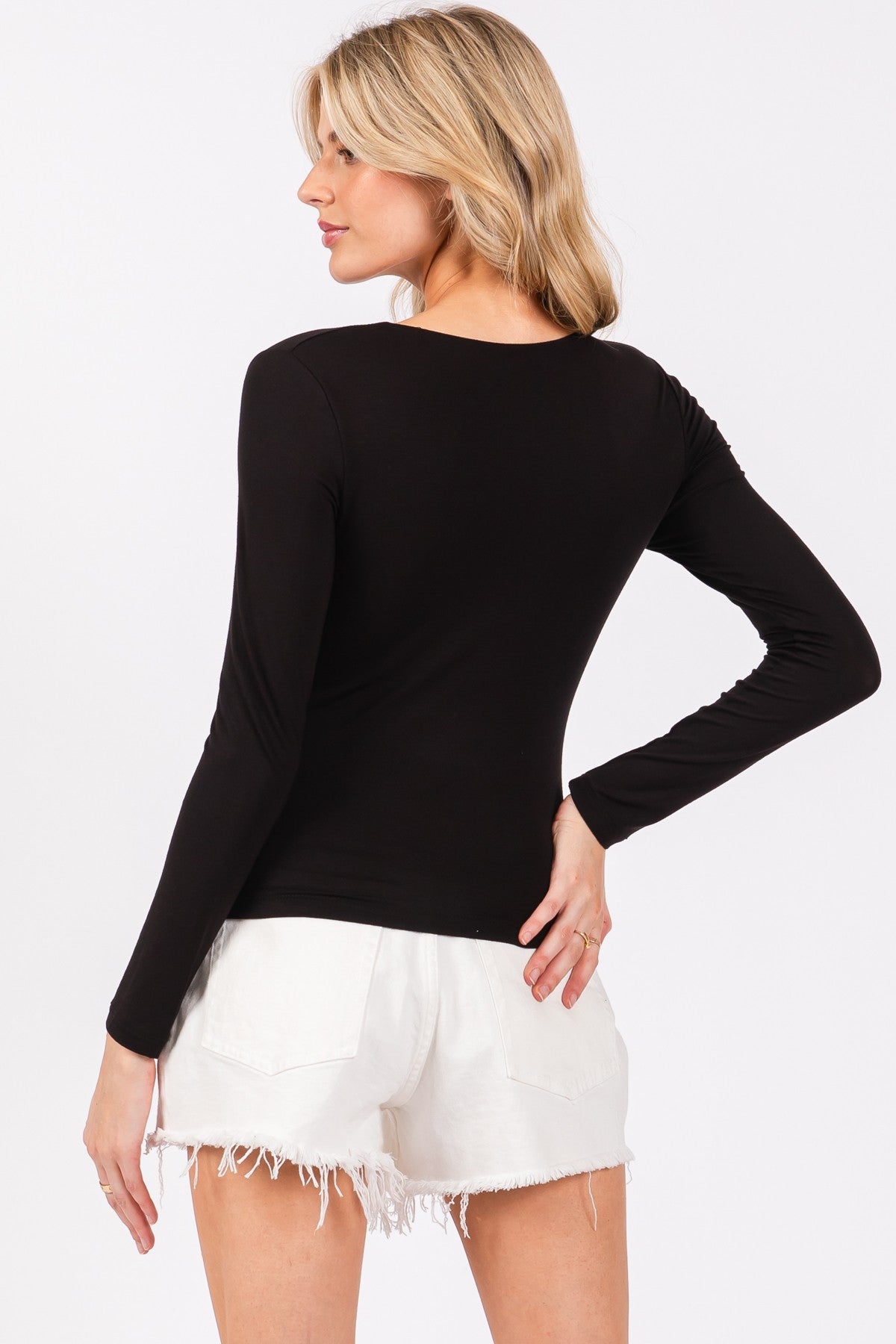 Poppy Lined L/S V-Neck Top