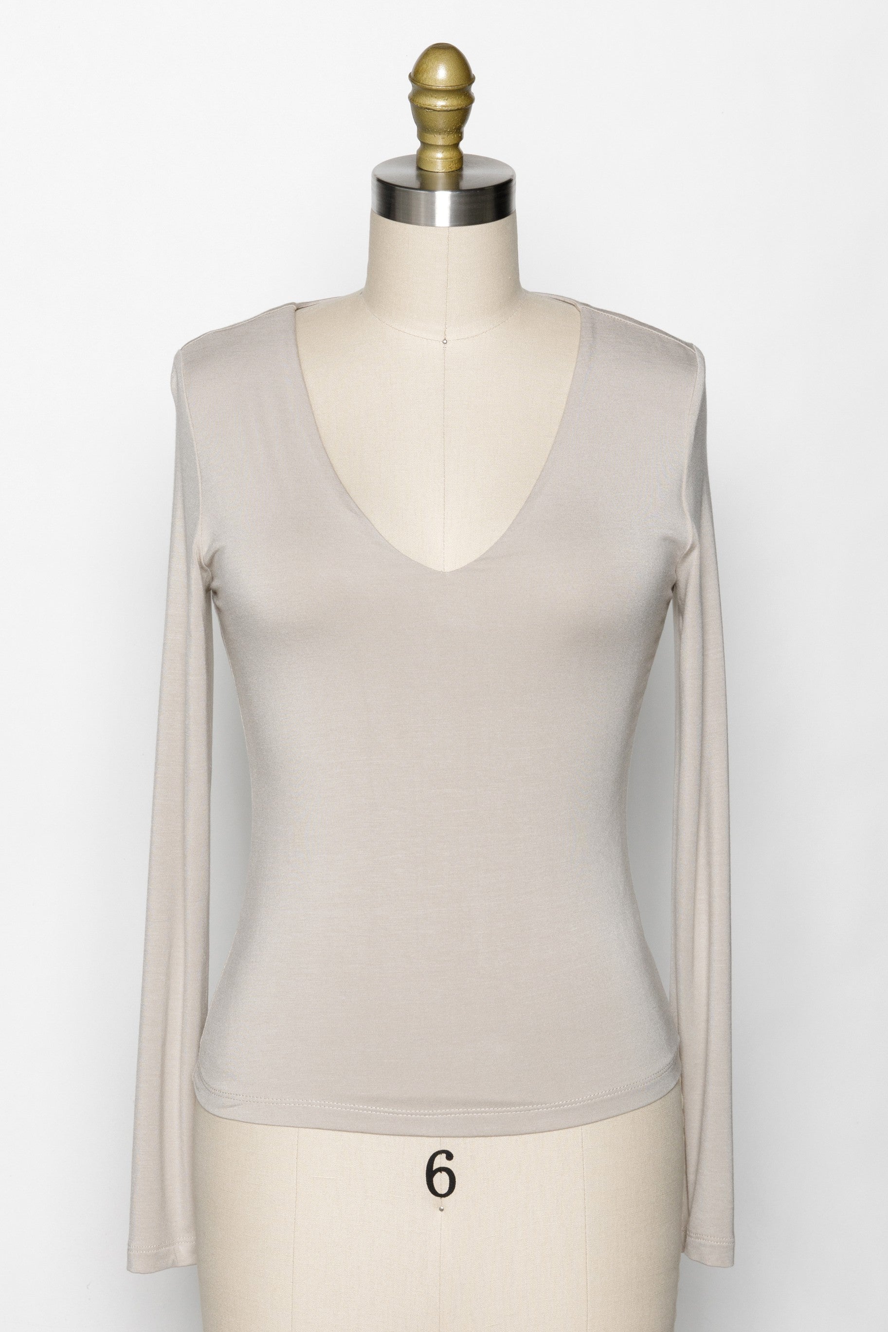 Poppy Lined L/S V-Neck Top