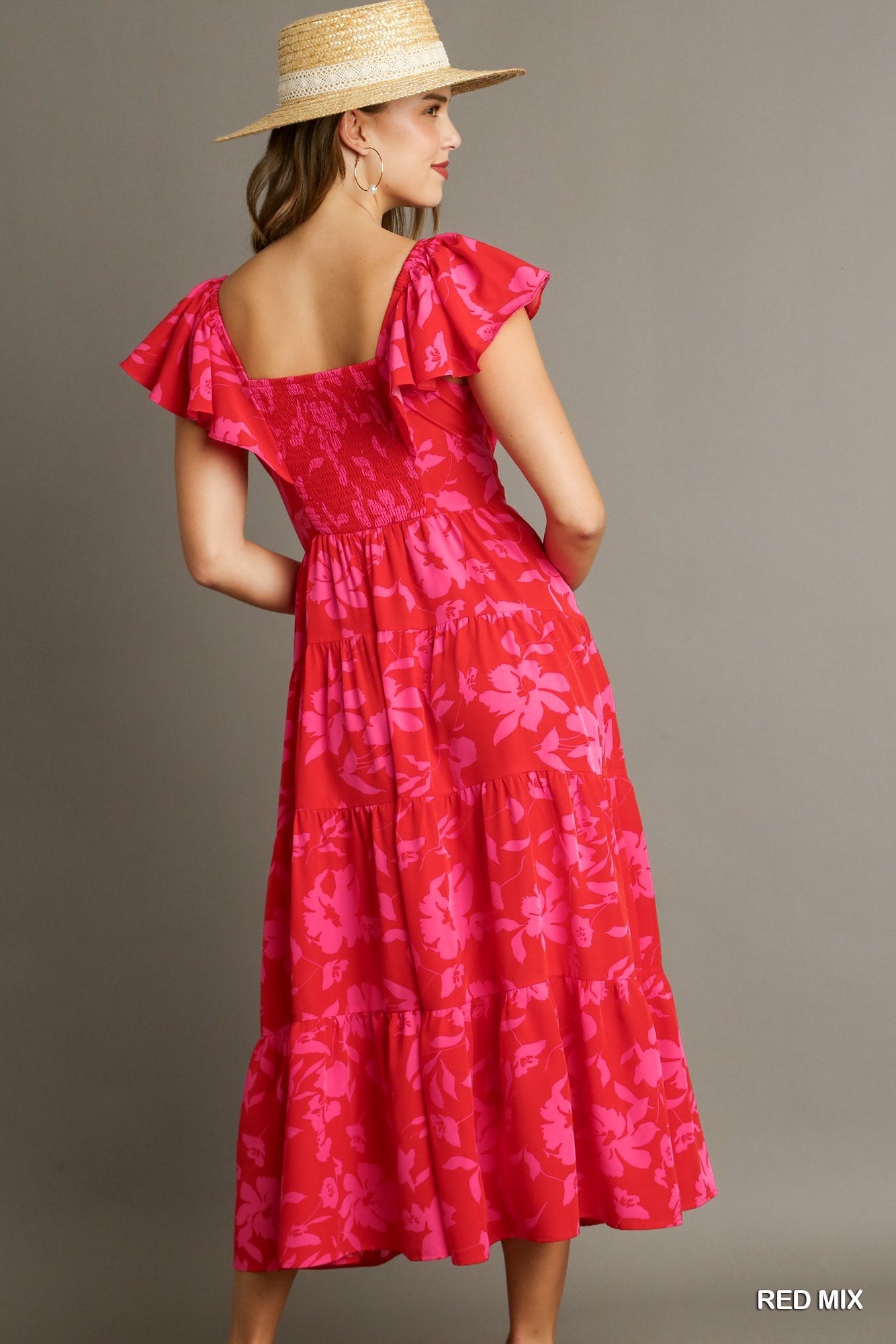 Lynette Two Tone Floral Maxi Dress