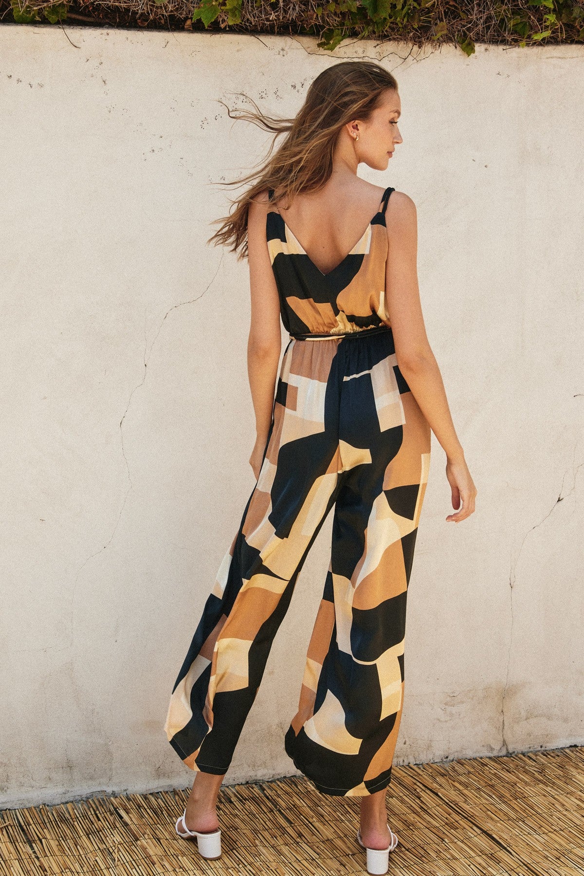 Reya Printed Surplice Jumpsuit