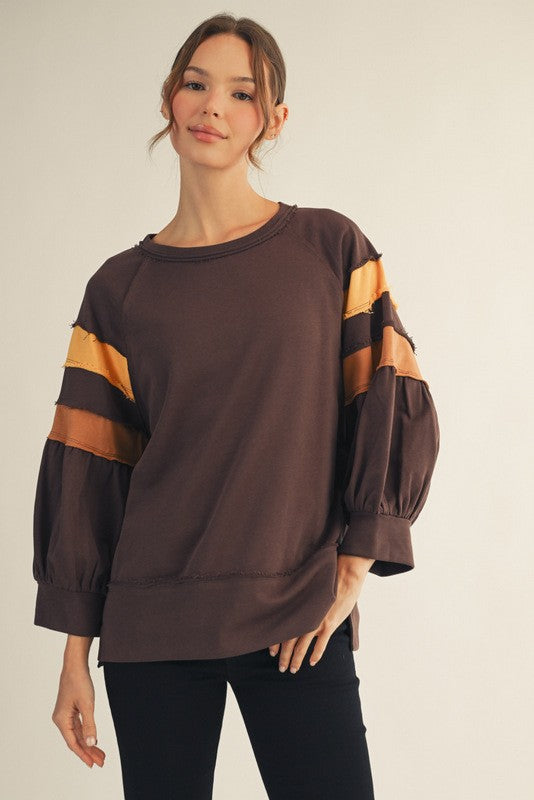 Rhodes Color Block Sleeve Top