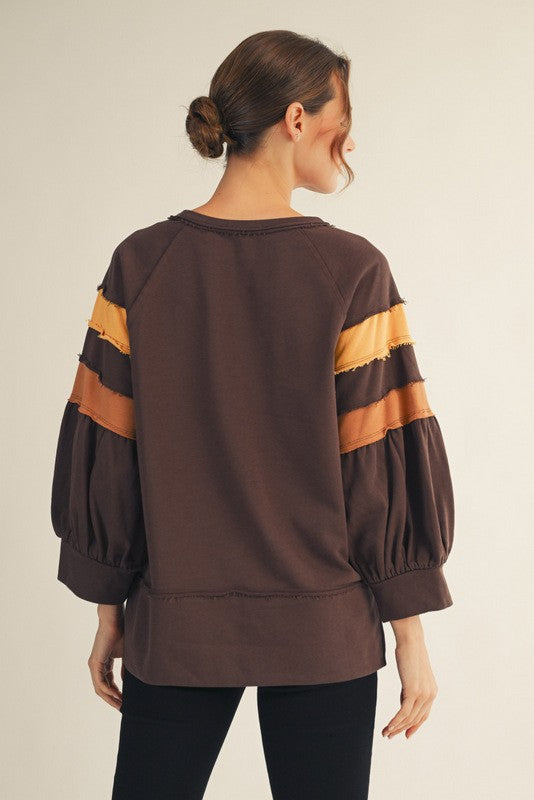 Rhodes Color Block Sleeve Top
