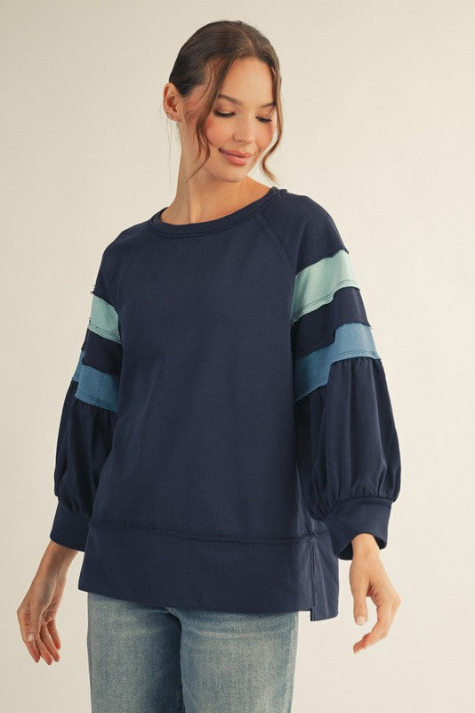 Rhodes Color Block Sleeve Top