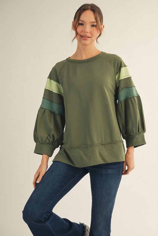Rhodes Color Block Sleeve Top