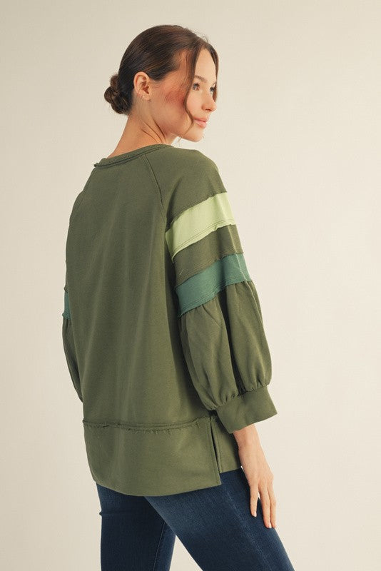 Rhodes Color Block Sleeve Top