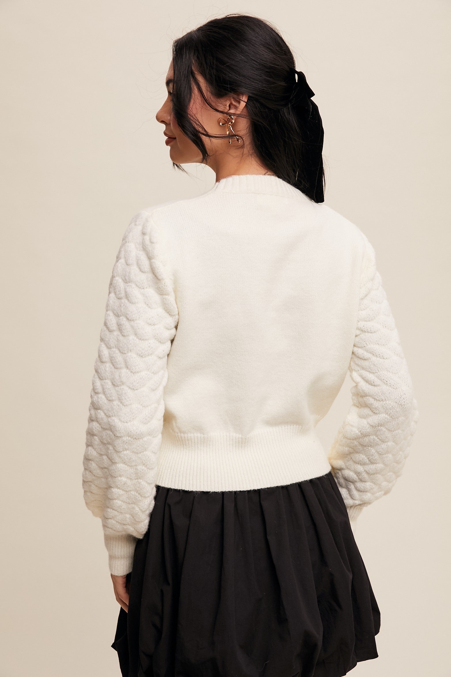 Rosemary Textured Balloon Sweater