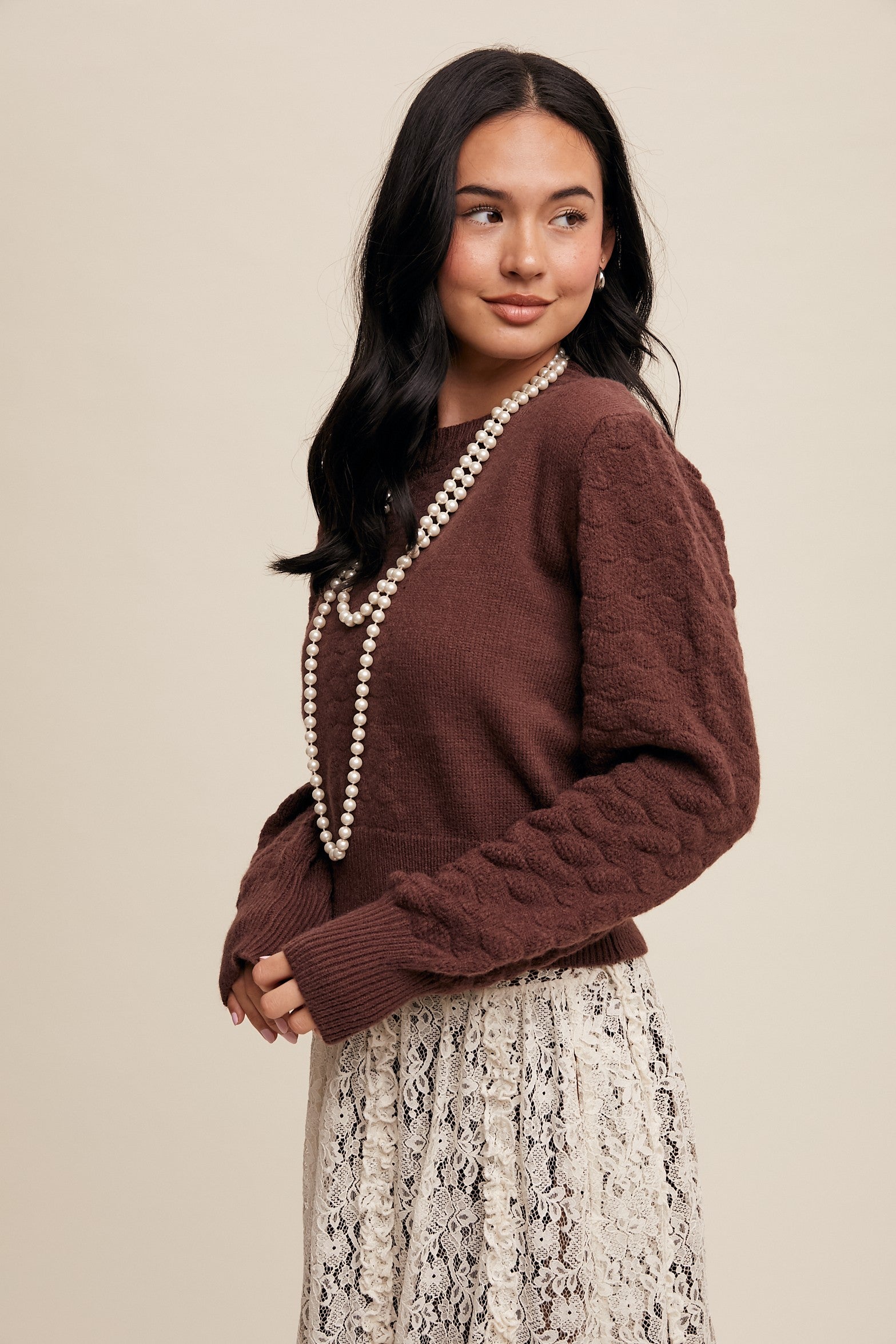 Rosemary Textured Balloon Sweater