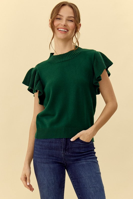 Rosie Ruffle Crew Neck Sweater