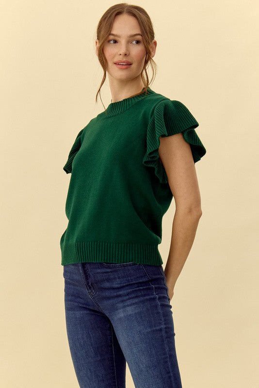 Rosie Ruffle Crew Neck Sweater