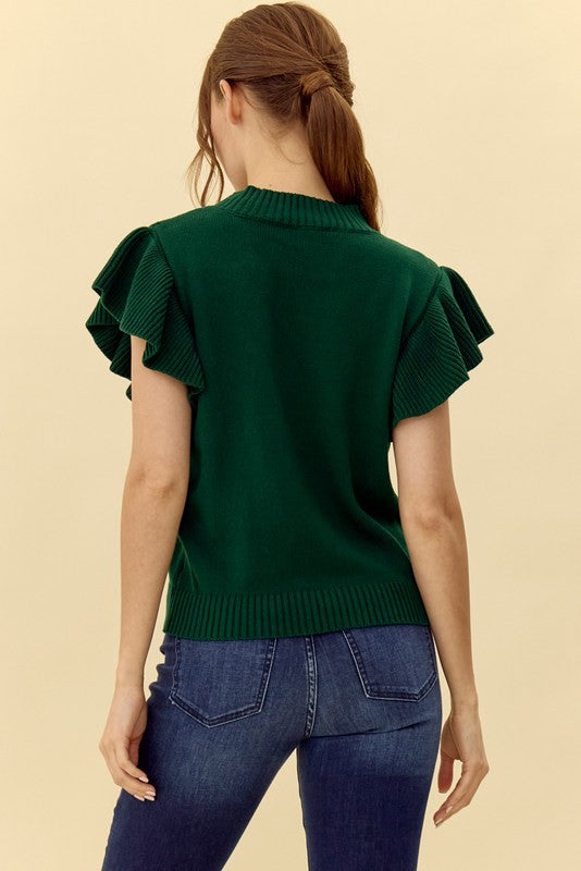 Rosie Ruffle Crew Neck Sweater