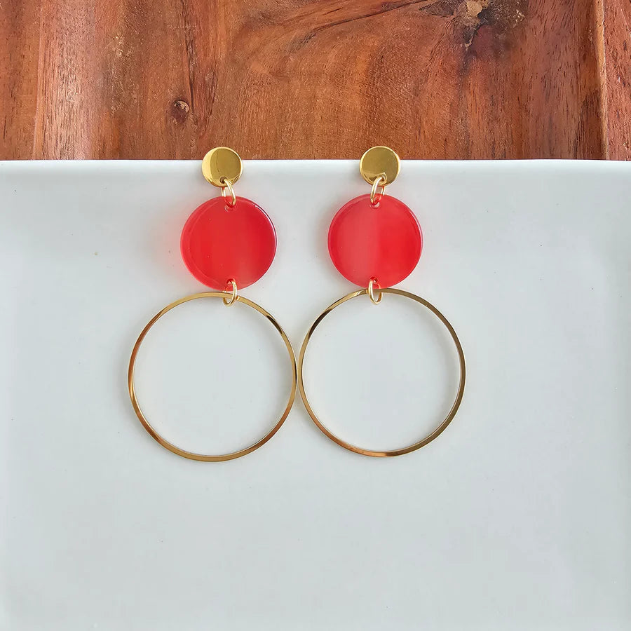 Sadie Earrings Ruby Red