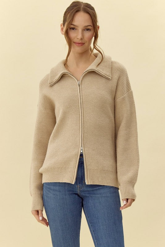 Saoirse High Neck Zipper Sweater