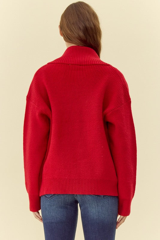 Saoirse High Neck Zipper Sweater