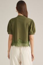 Shania Lace Trim Puff Sweater
