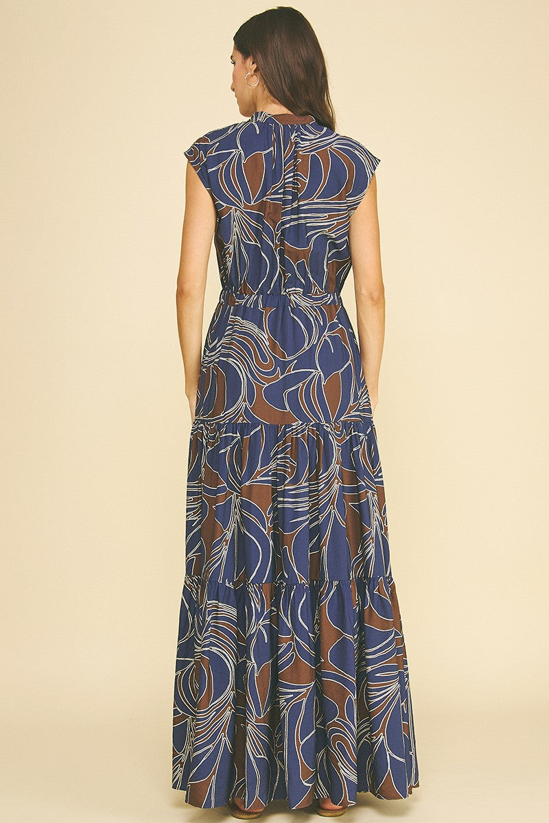 Sharon Printed Tie Maxi Dress