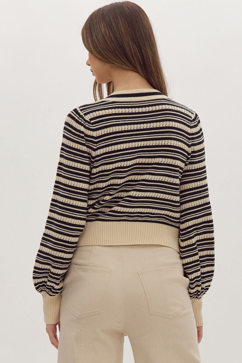 Susie Striped Bow Cardigan