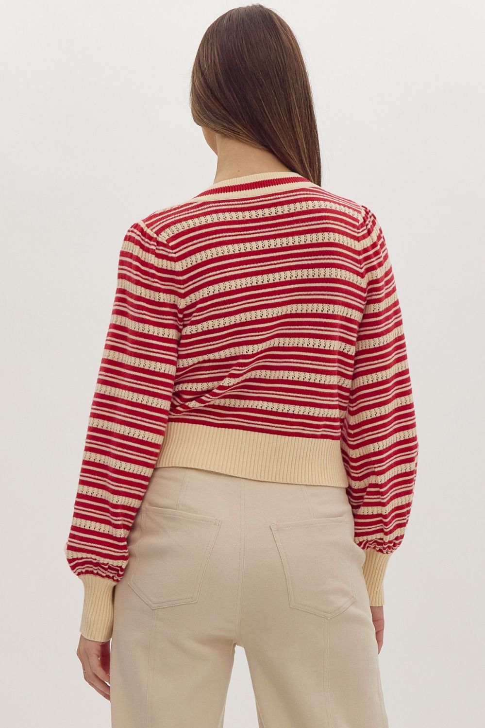 Susie Striped Bow Cardigan