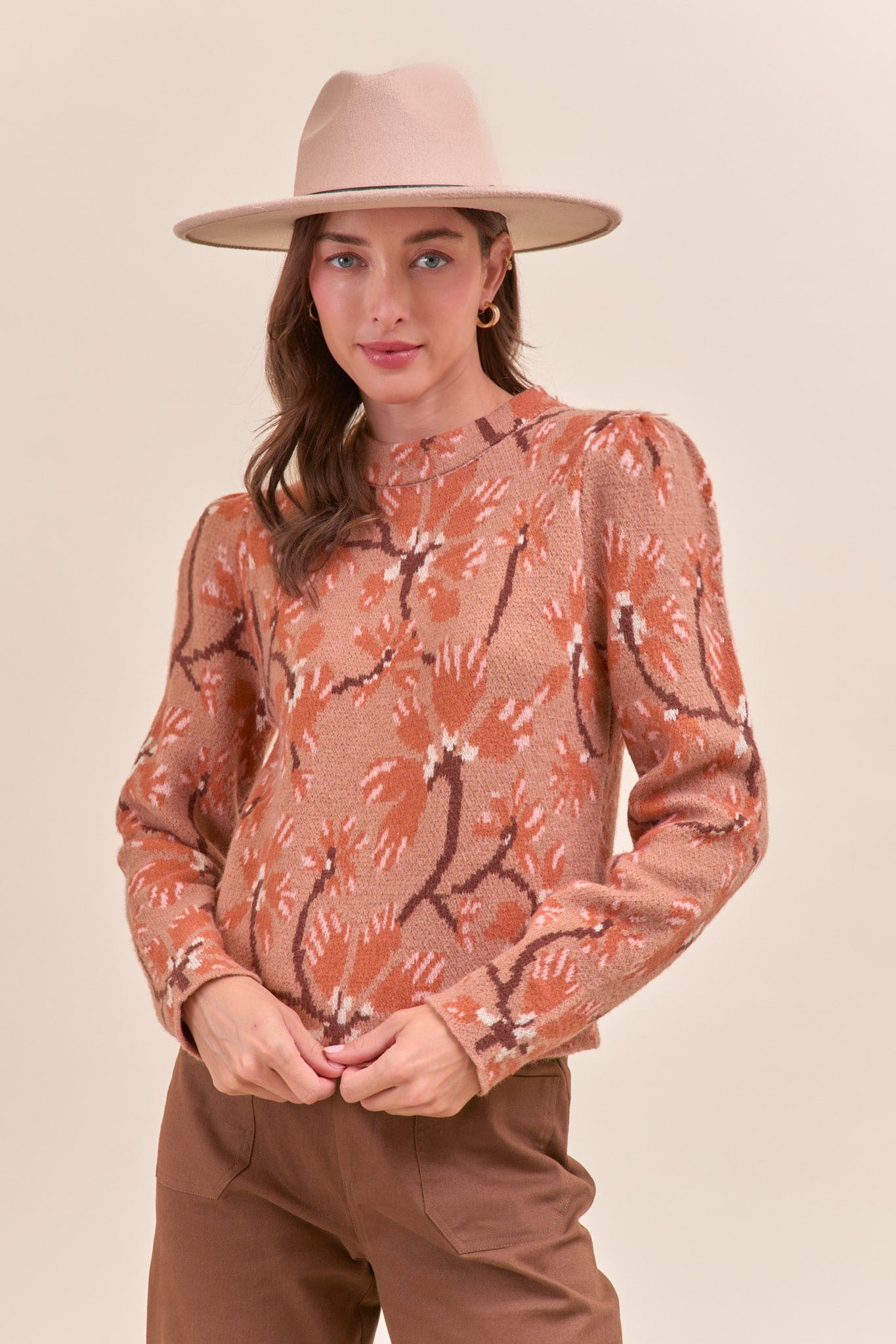 Sybil Floral Puff Sweater