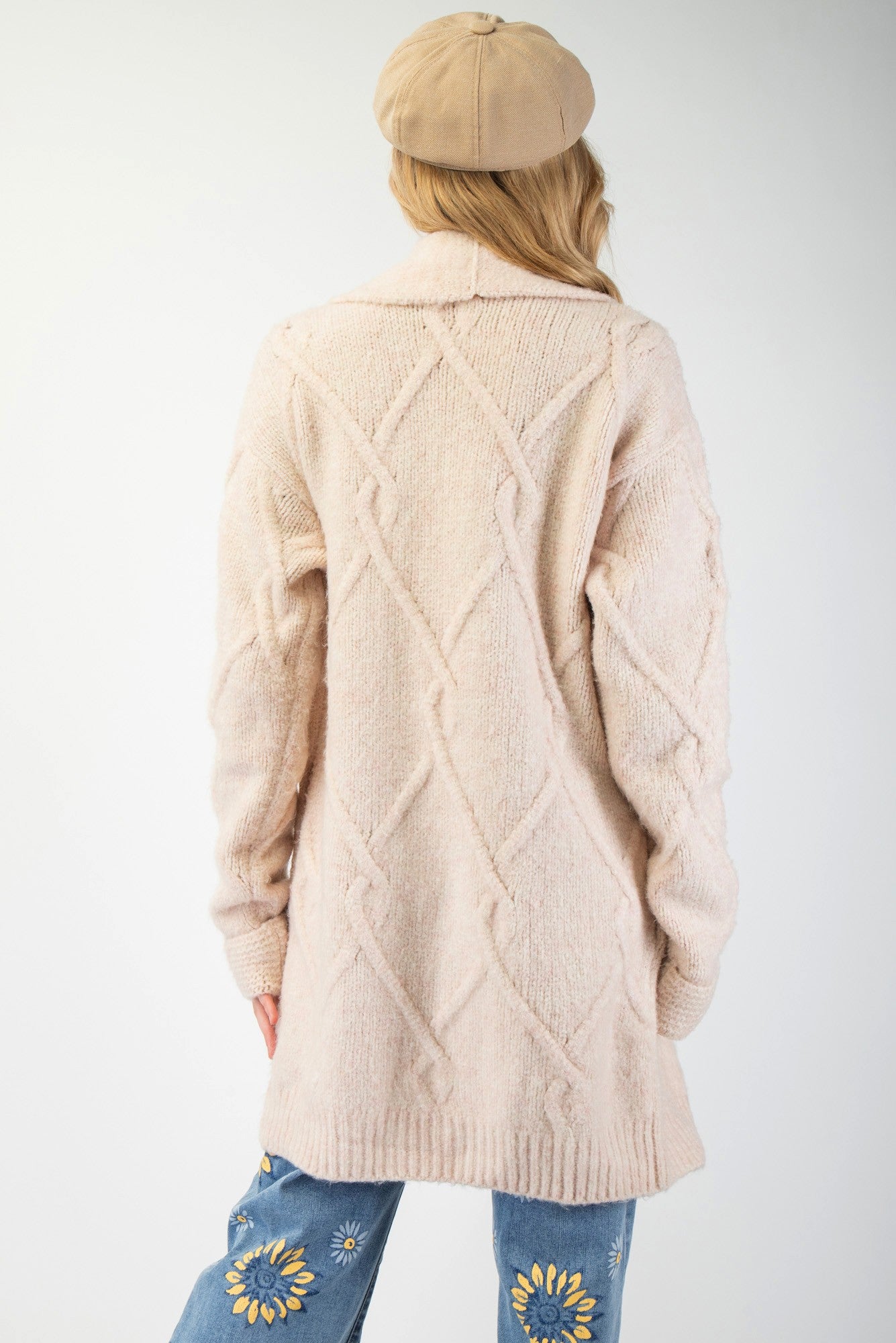 Tabby Cable Knit Long Cardigan