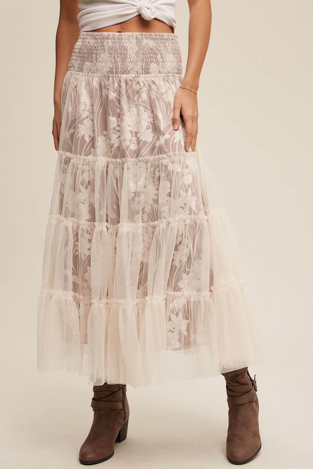 Taite Tiered Mesh Skirt / Dress