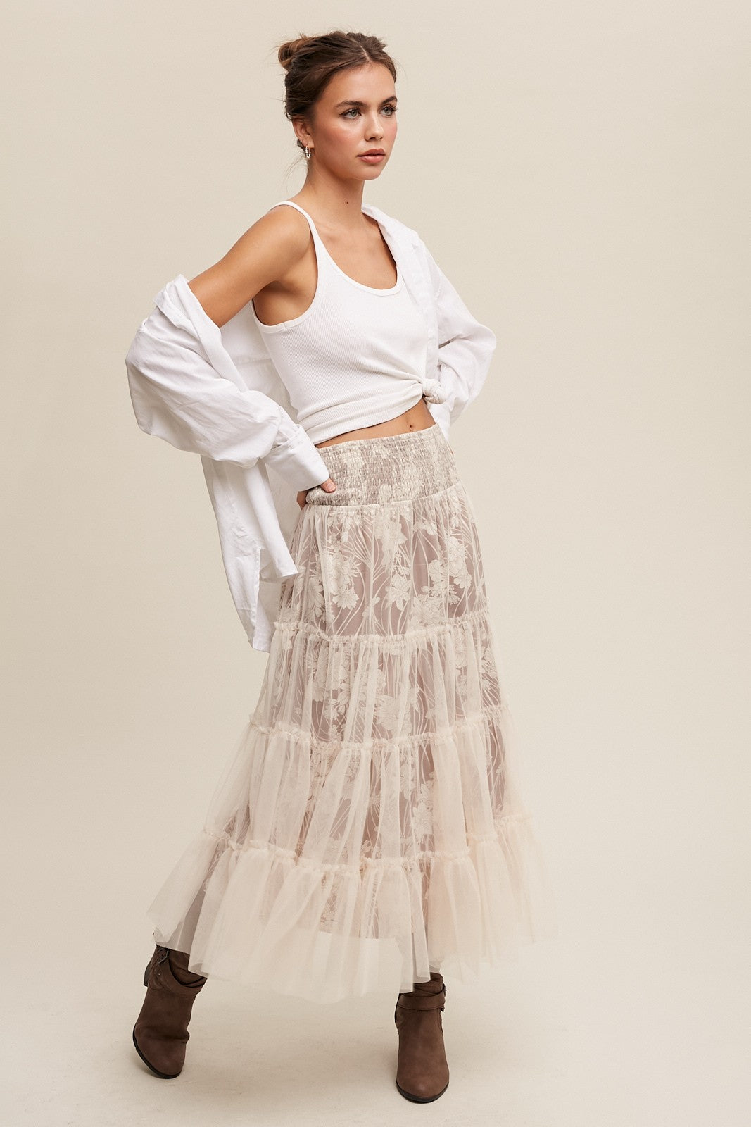 Taite Tiered Mesh Skirt / Dress