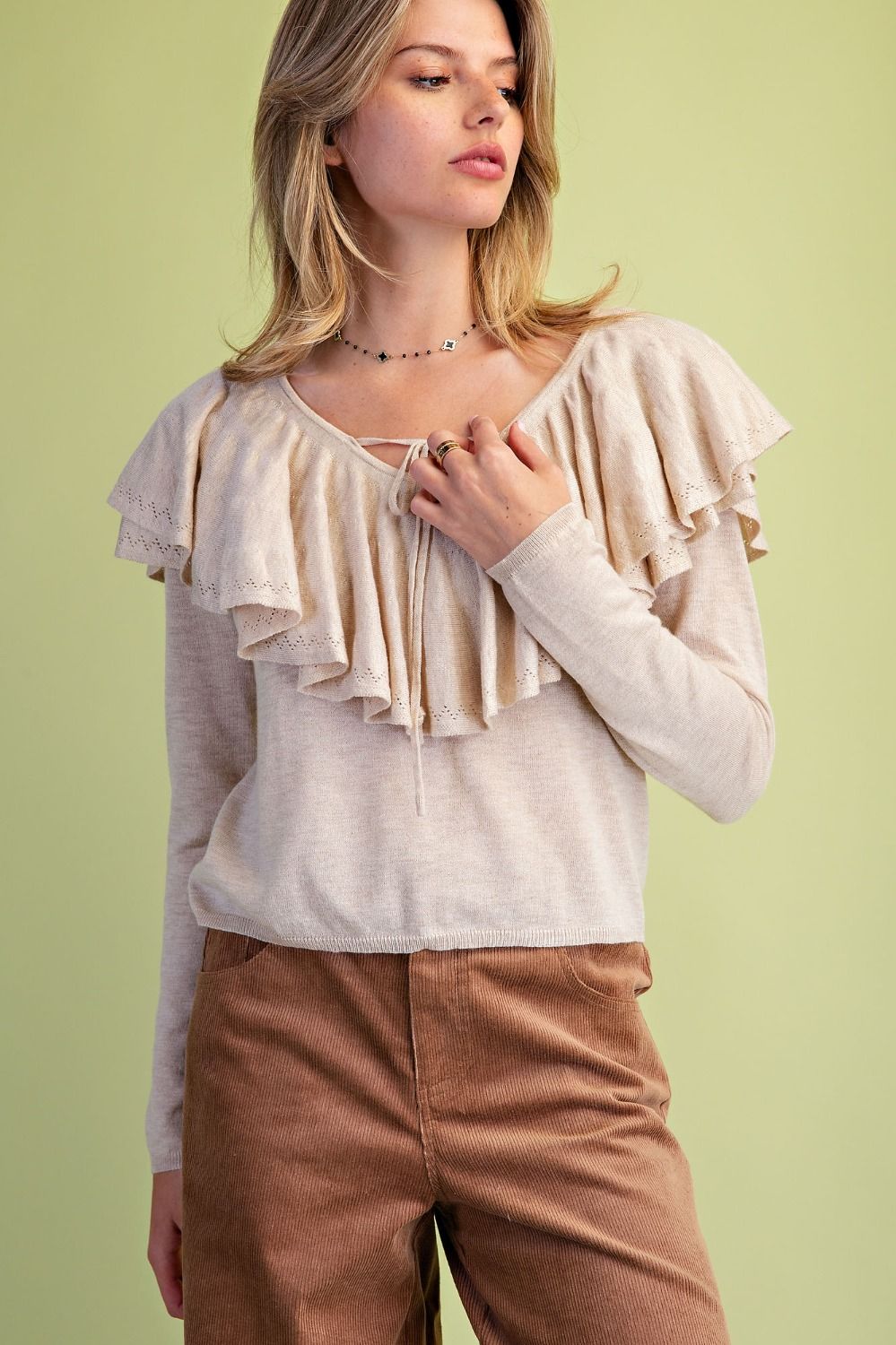 Tara Layered Ruffle Neck Top