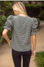 Tatiana Textured Stripe Puff Top