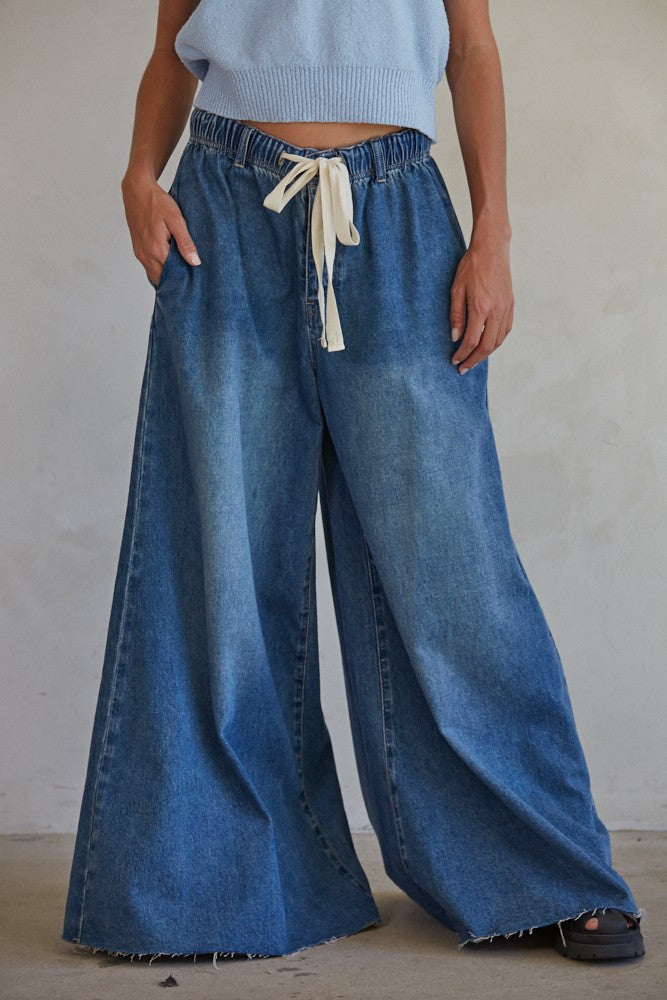 Tess Super Wide Drawstring Jeans