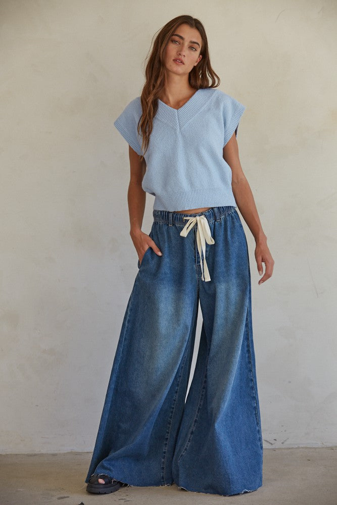 Tess Super Wide Drawstring Jeans