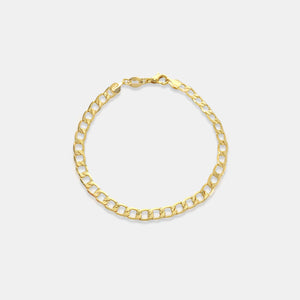Gold Textured Curb Chain Bracelet